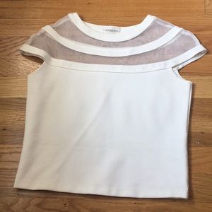 White stretchy going out crop top